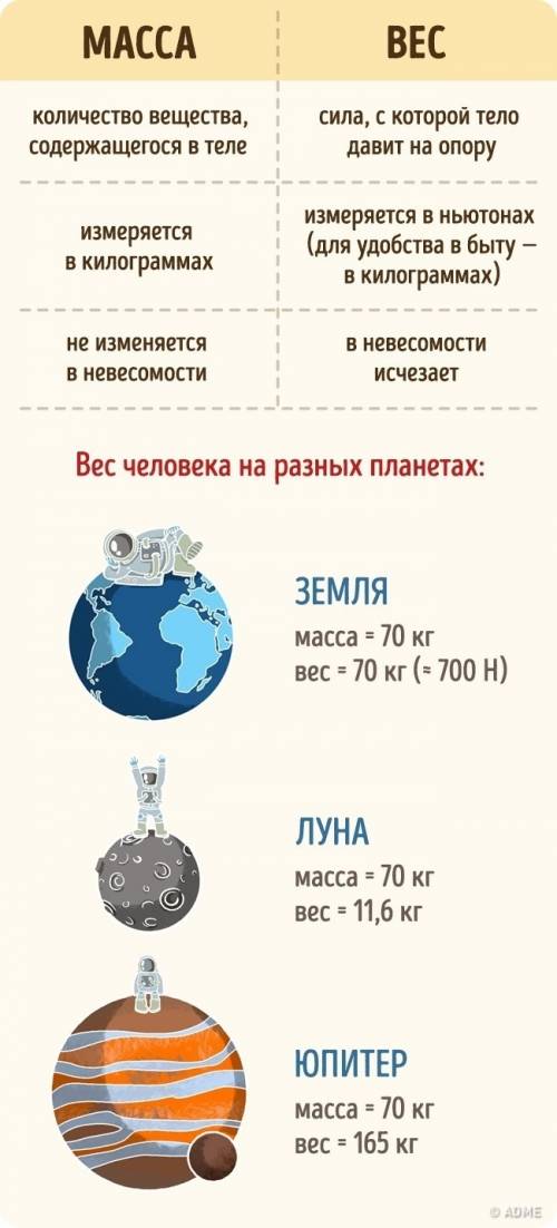 Вчем отличае массы от веса? как они связаны между собой