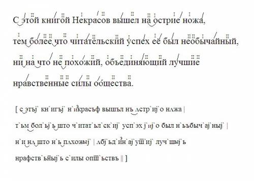 10 класс, ! затранскрибируйте текст: с этой книгой некрасов вышел на острие ножа,тем более что читат