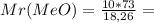 Mr(MeO) = \frac{10*73}{18,26} =