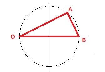 Начерти угол oab равный 40 градусам, точка b лежит на окружности. проведите отрезок ab. запишите вид