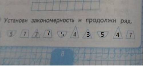 По .рабочая тетрадь по №2, автор кремнева с.ю. 1 класс, стр.8. установи закономерность.показаны фигу