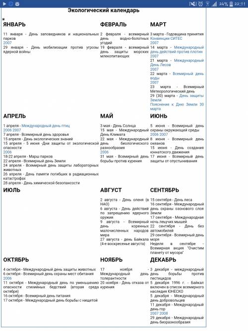 Многг нужна все экологические даты посвященным дням зашиты животных из красной книги и просто дни за
