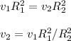 v_1R_1^2 = v_2R_2^2\\\\&#10;v_2 = v_1R_1^2/R_2^2