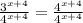 \frac{ 3^{x+4} }{ 4^{x+4} }= \frac{ 4^{x+4} }{ 4^{x+4} }