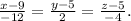 \frac{x-9}{-12}=\frac{y-5}{2}=\frac{z-5}{-4}.