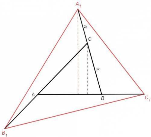 На продолжении стороны bc треугольника abc за точку с выбрана точка a1, на продолжении стороны ас за