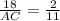 \frac{18}{AC} = \frac{2}{11}