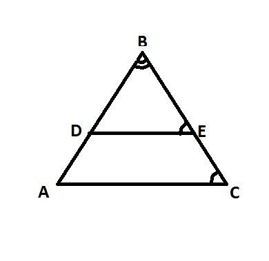 Дано: треугольник abc d принадлежит ab e принадлежит bc угол bed равен bca доказать: а)угол bde раве