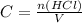 C = \frac{n (HCl)}{V}