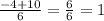 \frac{-4+10}{6} = \frac{6}{6} = 1