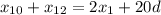 x_{10}+x_{12}=2x_1+20d