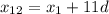 x_{12}=x_1+11d