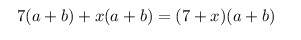 7(a+b)+x(a+b) разложите на множители выражение