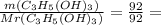 \frac{m(C_3H_5(OH)_3)}{Mr(C_3H_5(OH)_3)} = \frac{92}{92} =