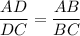 \dfrac{AD}{DC}=\dfrac{AB}{BC}