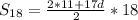 S_{18}= \frac{2*11+17d}{2} *18