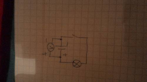 Начертите схему электрической цепи состоящей из батареи гальванических элементов выключателя лампы и