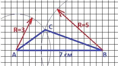 Сциркуля и линейки постройте треугольник со сторонами 3 см 5 см и 7 см