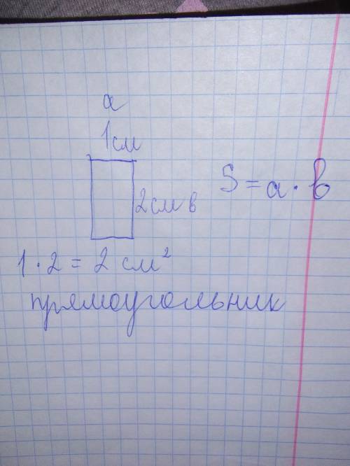 Начерти фигуру с площадью 2 кв.см .что это за фигура.напиши решение по формуле.