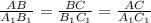 \frac{AB}{A_1B_1} = \frac{BC}{B_1C_1} = \frac{AC}{A_1C_1}