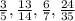 \frac{3}{5} , \frac{13}{14} , \frac{6}{7} , \frac{24}{35}