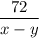 \dfrac{72}{x-y}