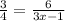 \frac{3}{4} = \frac{6}{3x-1}