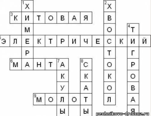 Придумать кроссворд на тему хрящевые рыбы.вопросы и ответы буду .