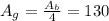 A_g= \frac{A_b}{4} =130