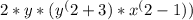 2*y*(y^(2+3)*x^(2-1))