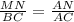 \frac{MN}{BC}= \frac{AN}{AC}