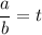 \dfrac{a}{b} =t