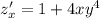 z'_x=1+4xy^4