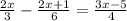 \frac{2x}{3} - \frac{2x+1}{6} = \frac{3x-5}{4}