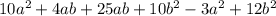 10a^2+4ab+25ab+10b^2-3a^2+12b^2