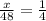 \frac{x}{48} = \frac{1}{4}