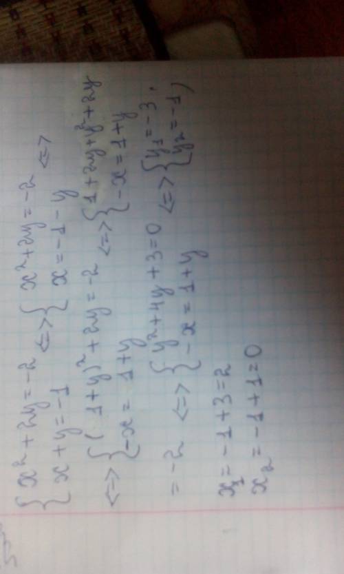 Решите систему уравнений (1)x^2+2y=-2 (2) x+y=-1