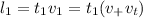 l_1 = t_1v_1 = t_1(v_+v_t)