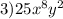 3)25x^8y^2