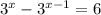 3^x-3^{ x-1} =6