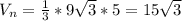 V_{n}= \frac{1}{3} *9 \sqrt{3} *5=15 \sqrt{3}