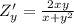 Z'_y= \frac{2xy}{x+y^2}