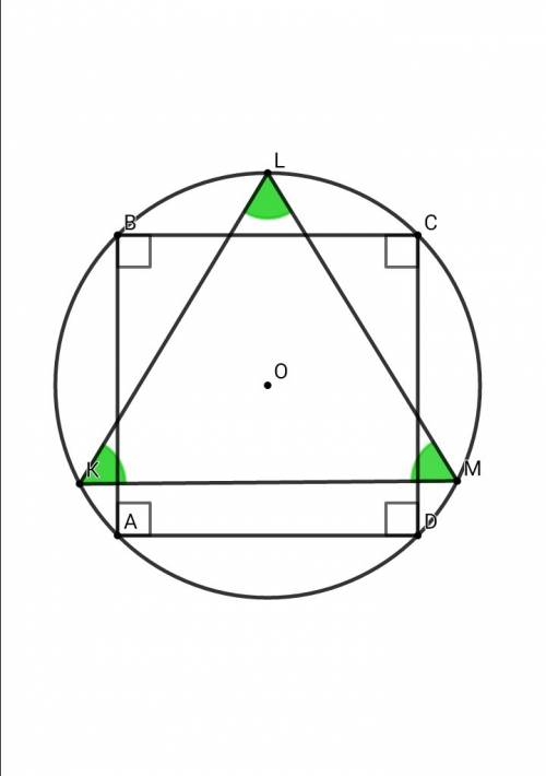 Вокружность вписан квадрат и правильный треугольник. периметр треугольника равен 30 см, периметр ква