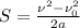 S= \frac{\nu^2-\nu_0^2}{2a}