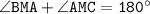 \tt \angle BMA+\angle AMC=180^\circ