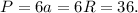 P = 6a = 6R = 36.