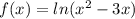 f(x)=ln(x^2-3x)