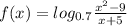 f(x)=log_{0.7} \frac{x^2-9}{x+5}