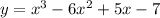 y=x^3-6x^2+5x-7