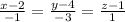 \frac{x-2}{-1}=\frac{y-4}{-3}=\frac{z-1}{1}